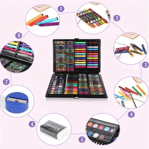 Colouring Kit, 168 Pcs / 150 pcs Colour Box Set, Kids Colouring Kit, Multifunctional Colour Box,
