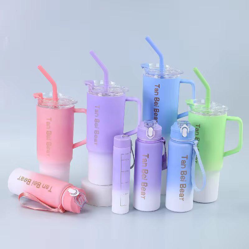 plastic Tumbler, Gradient colour drinking water bottles, Sports freak, school kids/toddler,