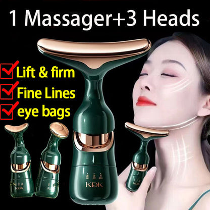 3 in 1 Electric Face Lifting Massager Anti-Aging Wrinkle Remover Skin Tightening